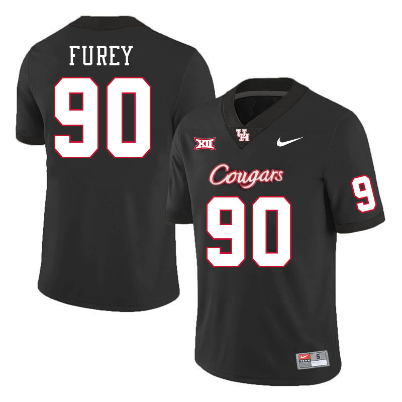 Men #90 Trey Furey Houston Cougars College Football Jerseys Stitched-Black